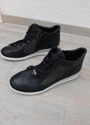 Женские кожаные кроссовки ботинки осень2 фото