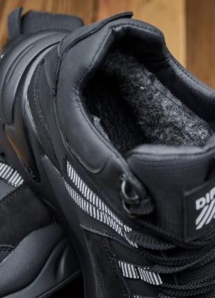 Зимові чоловічі кросівки /спортивні черевики dipark з натуральної шкіри та хутра, мужские зимние ботинки /кроссовки на меху8 фото