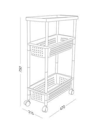 Етажерка у три яруси на колесах (біла)9 фото