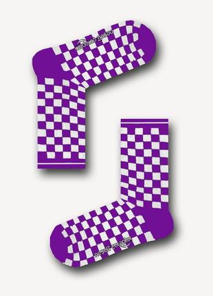 Носки neseli coraplar athletic (шашки) фиолетовый/белый1 фото