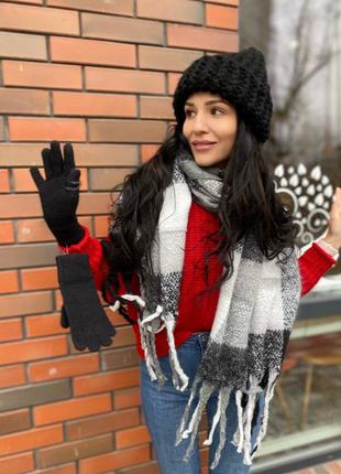 🤍🖤b a s i c объемный теплый зимний шарф дреды ❄️