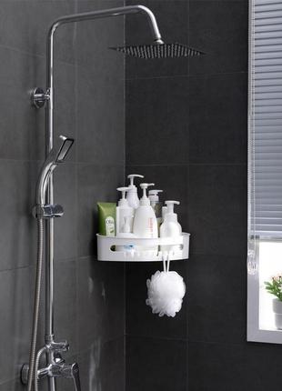 Корзина для мыла настенная для ванной комнаты на вакуумных присосках угловая 255×255×105мм (9784293) ku-224 фото