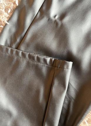 Кожаные брюки прямого кроя / экокожа6 фото