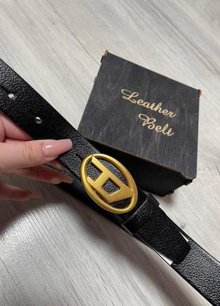 Ремень 3см женский турция из кожи + коробка, тренд 2023 ремень мужской, ремень черный медь туреческая управляющий пояс стиля diesel дизель кожа