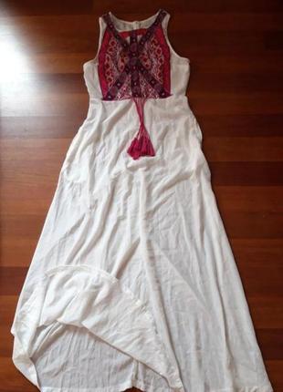 Длинное платье - сарафан с яркой орнамикой2 фото