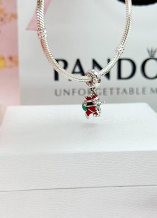 Серебряный шарм санта микки