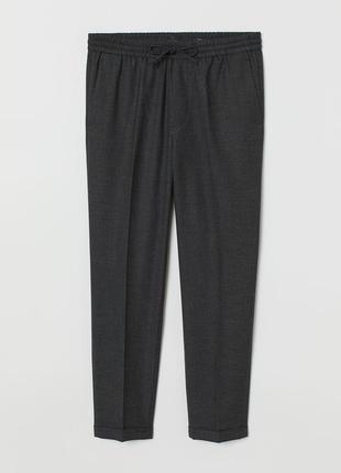 Брюки мужские h&amp;m slim fit joggers темно-серая, 48/50