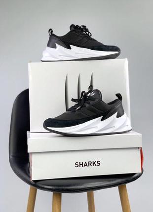 Кроссовки мужские adidas sharks, черно-белые, адидас шаркс, шарки, кросівки2 фото
