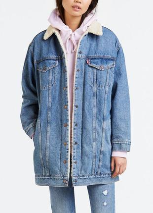 Джинсова куртка levi's sherpa jacket1 фото