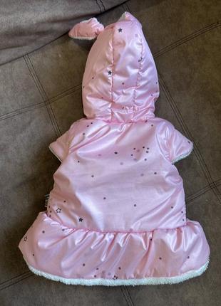 Розовая жилетка с мехом на девочку 9-12 мес.2 фото
