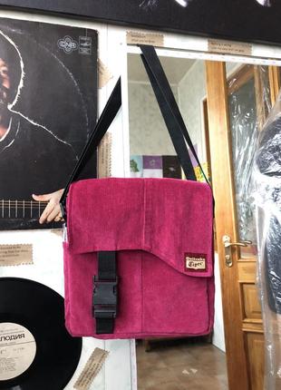 Оригінальна вельветова сумочка ручної роботи , крос боді , органайзер , сумка через плече1 фото