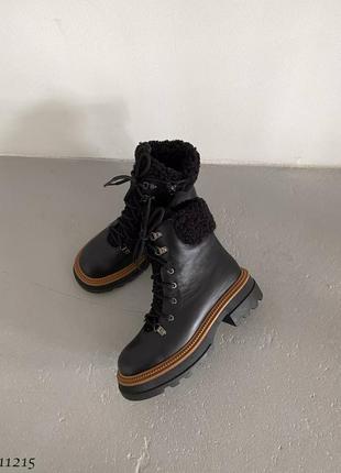 Зимние ботинки кожаные с мехом teddy2 фото
