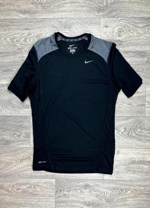 Nike dri-fit футболка м размер термо спортивная чёрная оригинал1 фото