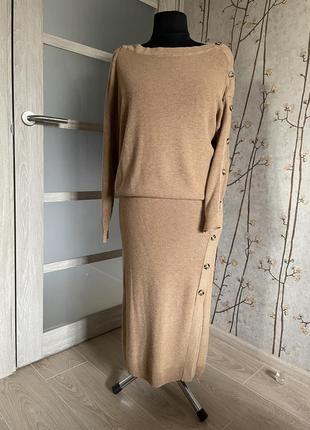 Костюм h&m женский вязаный трикотажный юбка пуловер3 фото