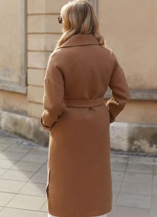 Вовняне пальто коричневе camel m2 фото