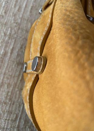 Кожаная брендовая итальянская люксовая сумка claudio orciani оригинал, сумка через плечо горчичного цвета,кожа3 фото