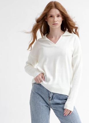 Белый стильный пуловер3 фото