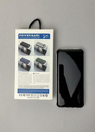 Power bank fast charge з кабелем usb+micro+type-c+lightning (10000mah) білий/чорний