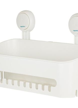 Корзина для мыла настенная для ванной комнаты на вакуумных присосках 305×135×125мм aquatica (9784292) ku-221 фото