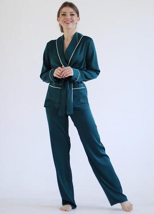 Жіноча піжама піджак та штани8 фото