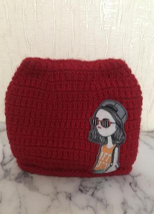 Зимняя шапочка на девочку 4-7 лет