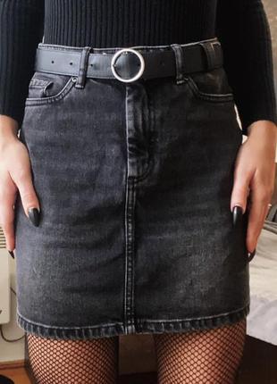 Джинсовая базовая мини юбка юбка
