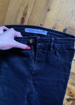 Базовые скинни xs от zara черные джинсы скинни на высокой посадке с высокой посадкой с разрезами на коленях с дырками джинсовые штаны скини9 фото