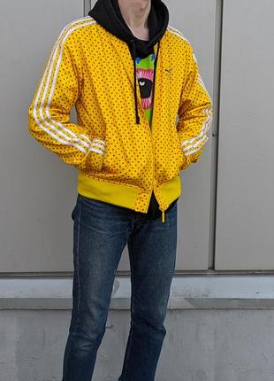 yellow adidas zip up