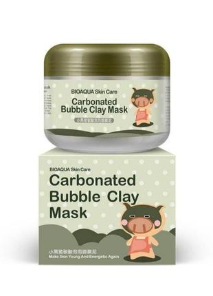 Маска для лица кислородная пузырьковая очищающая и отшелушивающая био аква / биоаква bioaqua carbonated bubble clay mask2 фото