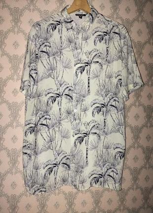 Рубашка мужская летняя с пальмами boohoo man1 фото