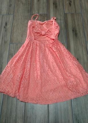 Нежное персиковое платье2 фото