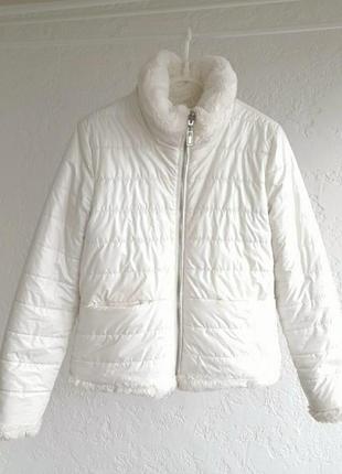 Куртка женская mohito двосторонняя белая7 фото