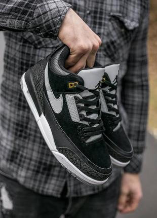 Мужские кроссовки 555088-013 air jordan 3 retro black черного цвета