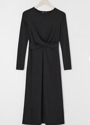 Платье в рубчик, платье миди