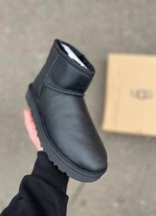 Угги ugg classic mini leather black