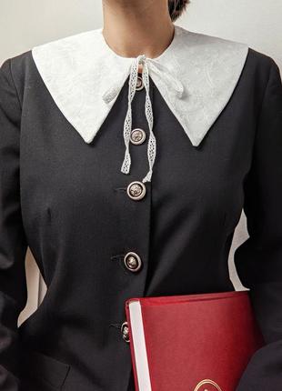 Жакет винтажный черный пиджак ретро удлиненный готический длинный8 фото