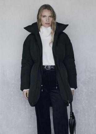 Черный пуховик,черная куртка пухровая из новой коллекции massimo dutti размер xs,s,м1 фото