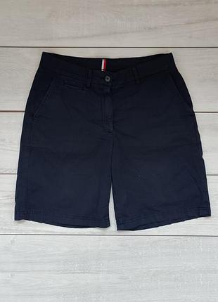 Стрейчевые коттоновые длинные женские шорты чиносы tommy hilfiger
