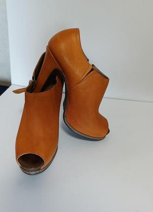 Homesale! кожаные оранжевые туфли5 фото