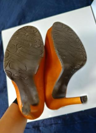 Homesale! кожаные оранжевые туфли6 фото