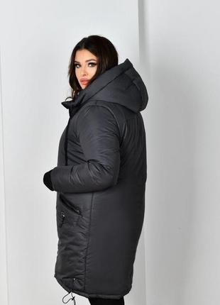 Стильная теплая зимняя куртка большие размеры (р.48-62)7 фото