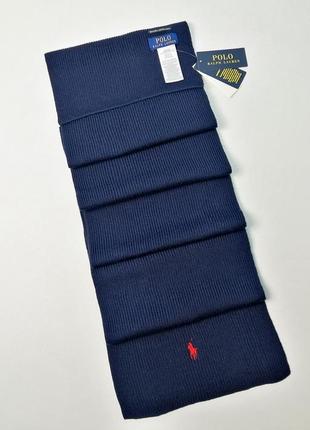 Брендовый шерстяной шарф polo ralph lauren