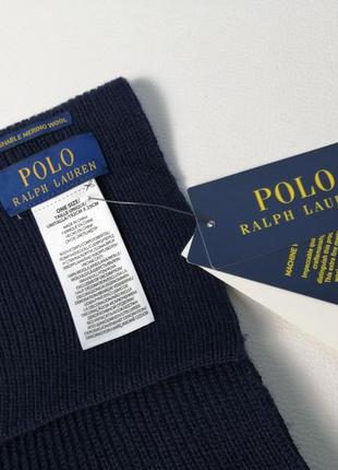 Брендовый шерстяной шарф polo ralph lauren3 фото