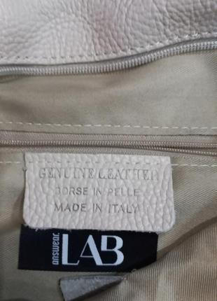 Кожаный шоппер бежевого цвета