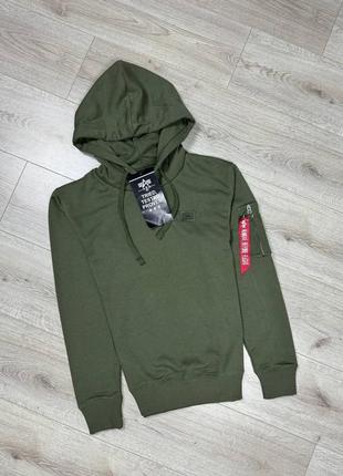 Худі alpha industries оливкового кольору оригінал, нове.1 фото