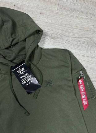 Худі alpha industries оливкового кольору оригінал, нове.3 фото