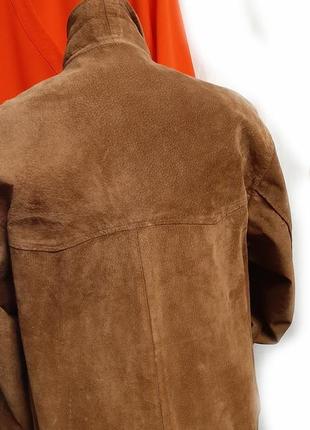 Куртка длинная,натуральный  замш, цвет табак р 38-406 фото
