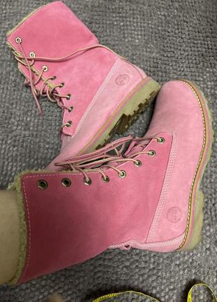 Розовые тимберленды ботинки