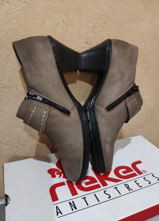Шикарные туфли из натуральной кожи фирмы rieker 37 размер (24 см)