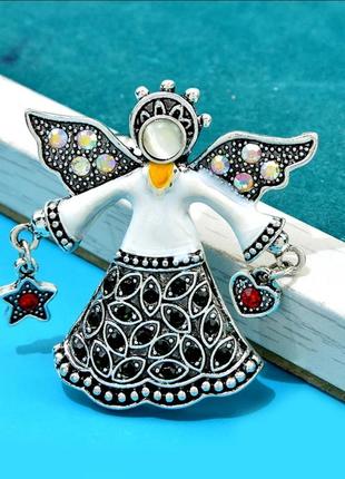 Брошка значок пін брошка янгол стильна модна ангел